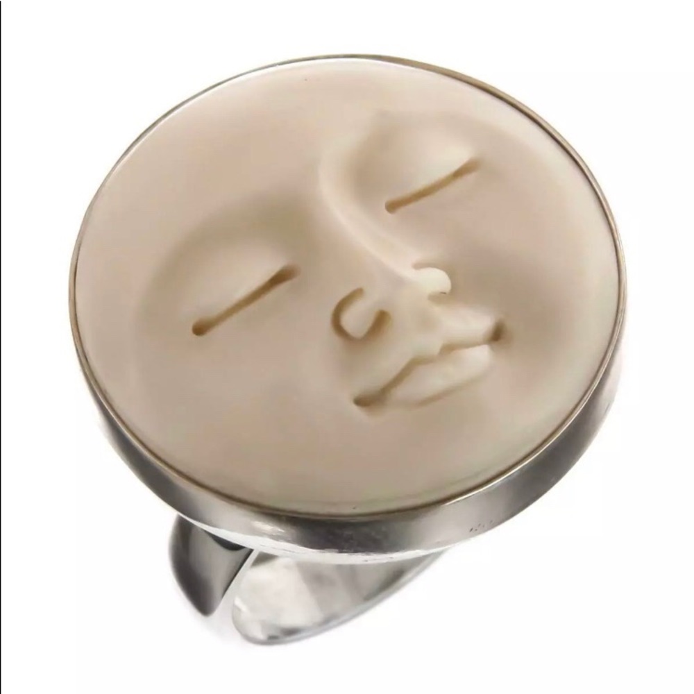 Carved Moon Face Ring - ISO